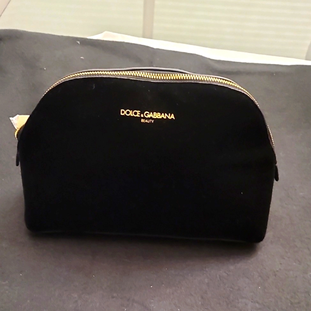Dolce & Gabbana Black Pouch with Gold Zipper NWOT